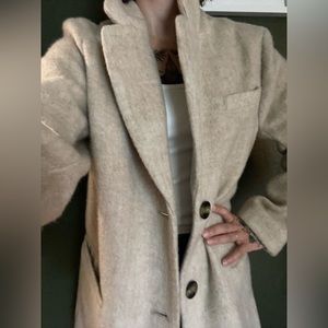 Beige wool blend oversized blazer H&M size small, worn once